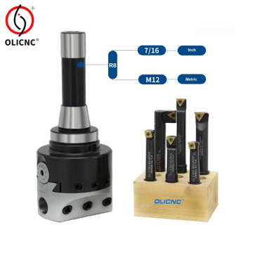 F1 Type Boring Head Set with R8 Shanks - 12mm to 3inch Replaceable Inserts
