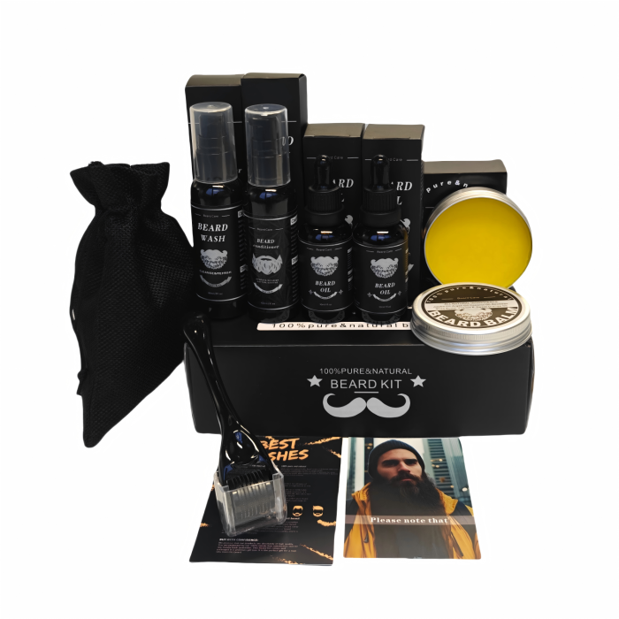 7 piezas Conjunto de buenos kits de cuidado de barba