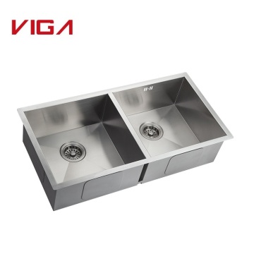 Made in China Undermount Double Bowl Square Double Stainless Steel Kitchen Sink
