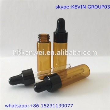 long thin amber 5ml eye dropper essential oil glass bottle with Electrochemical aluminum lid