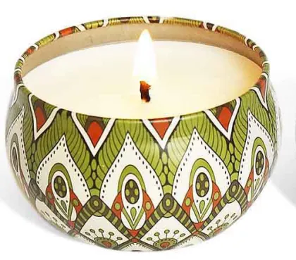 Soy wax tin candle gold candles