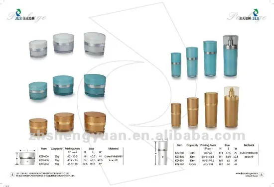 A series lotion bottle and jar for cosmetic package