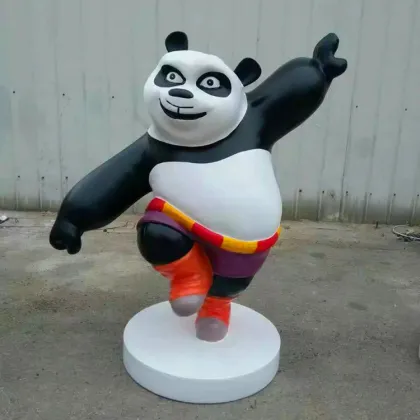 New Design Cartoon Movie Life Size Fiberglass Kung Fu Panda Statue