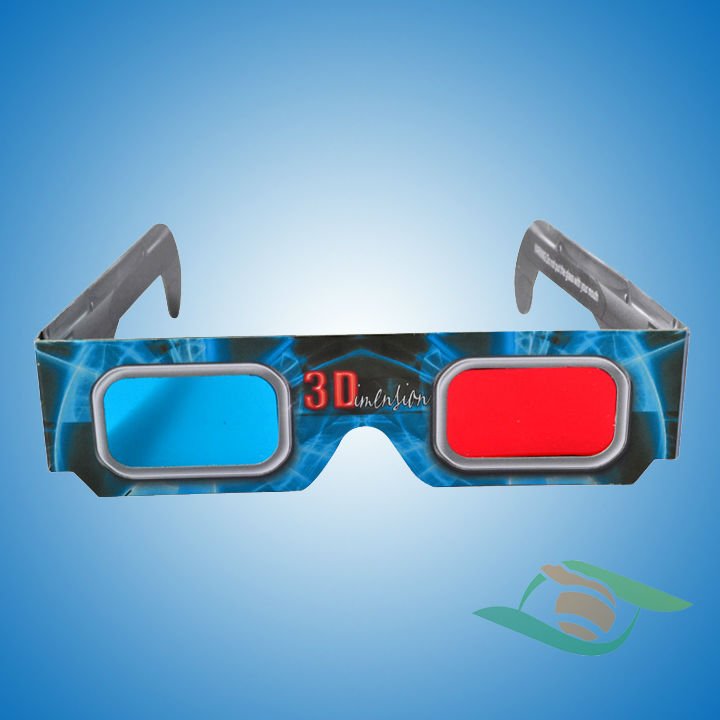 Good quality paper red blue 3d glasses blue films video