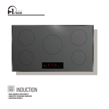 36 Inch Built-in Electric Induction Hob with 5 Rings, Touch Control and Timer
