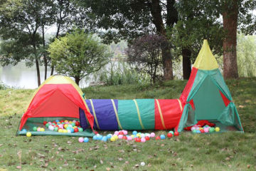 children tent with tunnel polyester