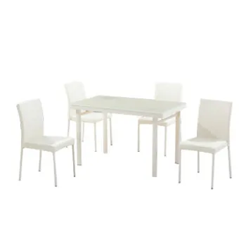 12mm tempered glass top dining set with painted legs, factory price, high quality