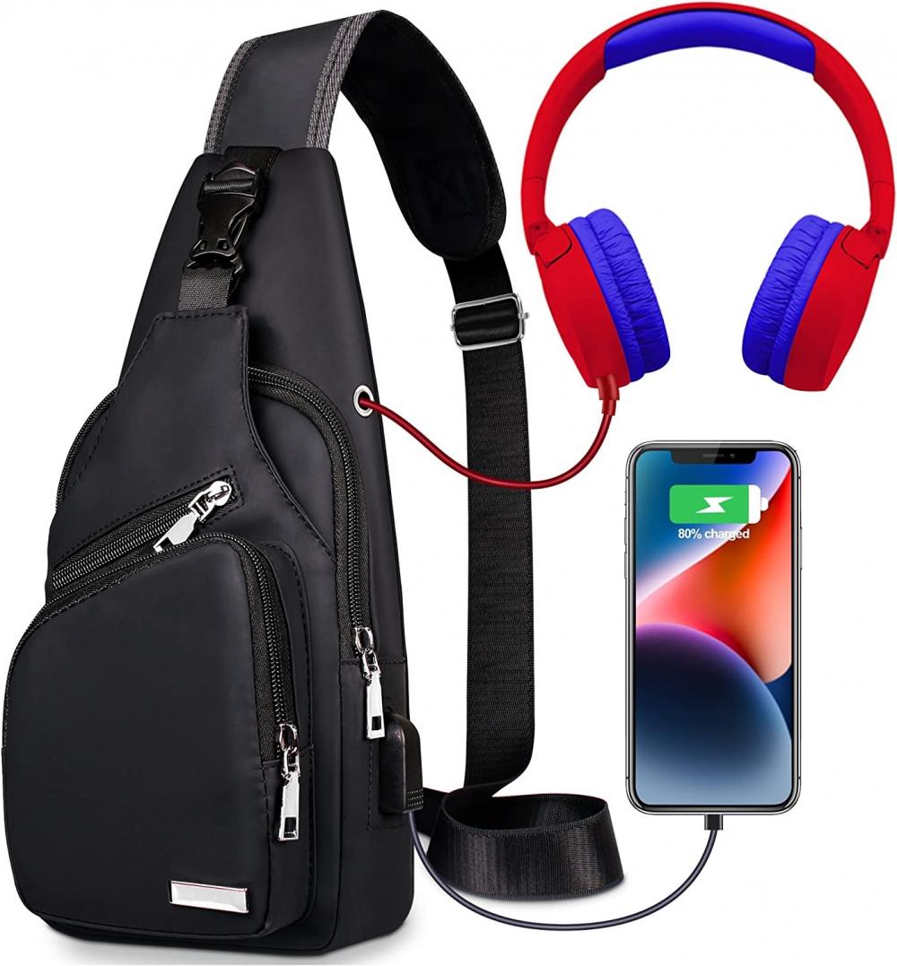 Brustbeutel Wandertasche mit USB -Ladeanschluss