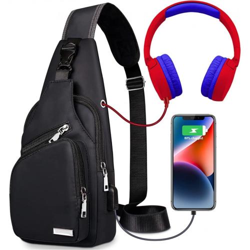 Brustbeutel Wandertasche mit USB -Ladeanschluss