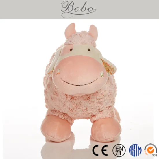 Cute Peach Plush Cow Toy Stuffed Cow Toy