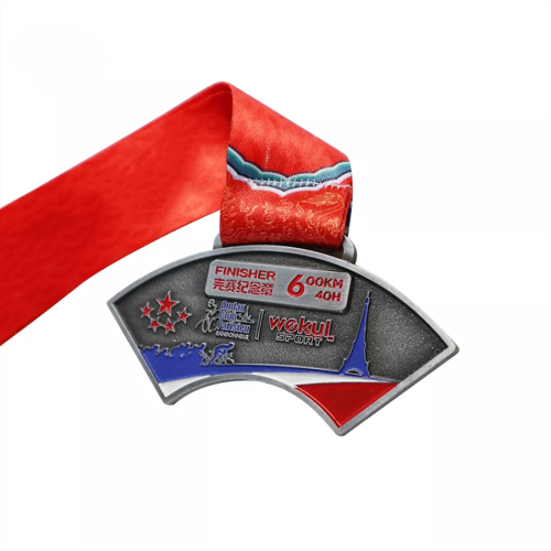 Custom running marathon round enamel medal