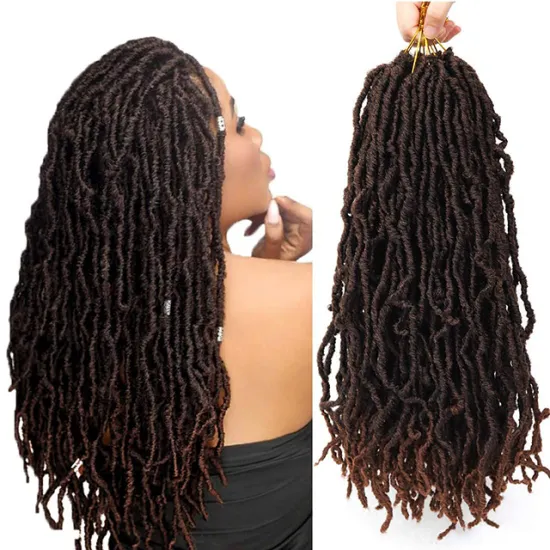 High Quality New  Locs Crochet Braids Hair Goddess Locs Synthetic Braiding Hair Faux Locs Hair Bulk for Women