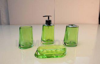 Acrylic 4pcs Transparent Green Plastic Bathroom Sets Eco fr