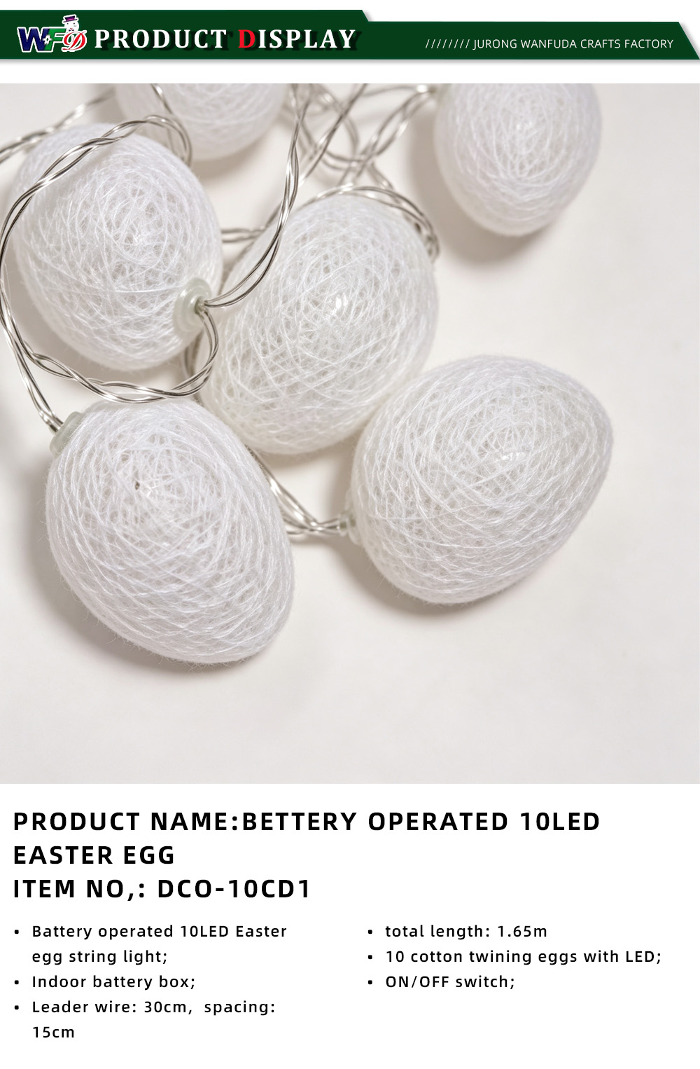 4-BETTERY OPERATED 10LED EASTER EGG ITEM NO DCO-10CD1-x