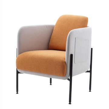 High Quality Italian Light Luxury Leather Single Sofa Living Hotel Hall Sofa Chair