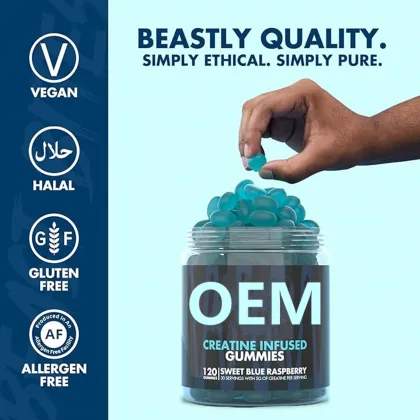 OEM Blue Raspberry Flavor Creatine Monohydrate Gummies
