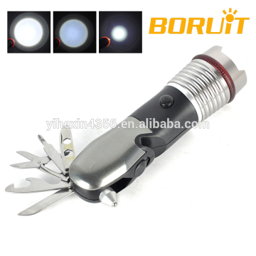Tactical Fire Emergency Flashlight With Escape Hammer+Cutting Tool
