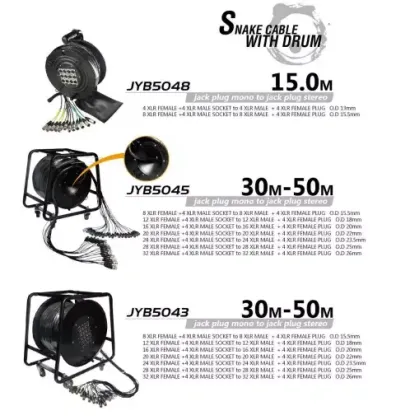 Customized XLR Snake Cable for Pro Audio and Drums