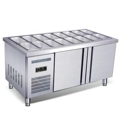 Stainless Steel Small Grids Chiller Patisserie Showcase Fridge