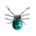 Malachite 16MM Ball Antique Silver Spider Pendant (47x40mm) for DIY Making Jewelry