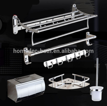 cheap bathroom stainless steel bath accessories set 6 pcs Towel Rack Bar Storage Caddy Paper Roll Holder Brush Hooks