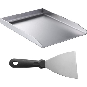 Stainless Steel BBQ Frying Pan Plancha Griddle Plate Insert Plates Replacement for Outdoor Grill Stove Cooking