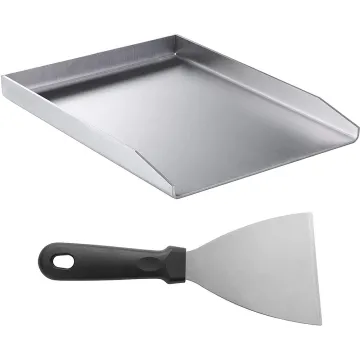 Stainless Steel BBQ Frying Pan Plancha Griddle Plate Insert Plates Replacement for Outdoor Grill Stove Cooking