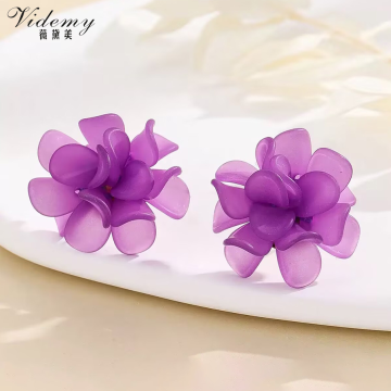 Unique Multi-Color Irregular Flower Ear Studs