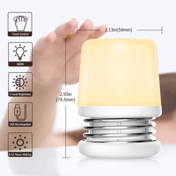 LOHAS Kids Night Light: USB Rechargeable, Hand Tap Control LED Nightlight for Bedroom