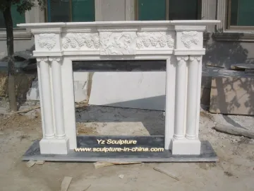 Hunan White Marble Fireplace