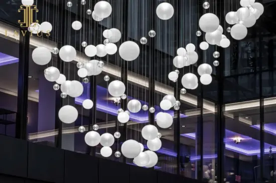 Custom desined modern glass chandelier lights in white