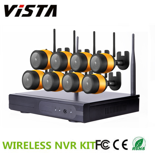 8ch 720P vattentät IR QR koden IP Camera NVR Kit