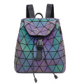 Mochilas luminosas geométricas de moda al por mayor Estudiantes de escuelas deportivas de cuero PU mochila unisex laptop backpac