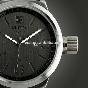 Men Army Style Black Dial Nylon Band Military Royale Watch