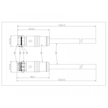 Conector impermeable de metal vertical M12P