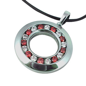 Stainless steel pendants with pretty colorful crystal