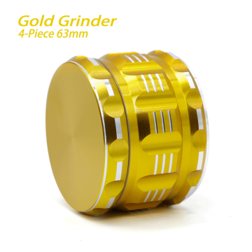 4-Piece Polygon Herb Grinder Gold 63mm