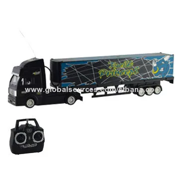 R/C 4-function container car toy with light, music