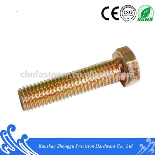 Hex Bolt Mạ kẽm vàng carbon đầy đủ