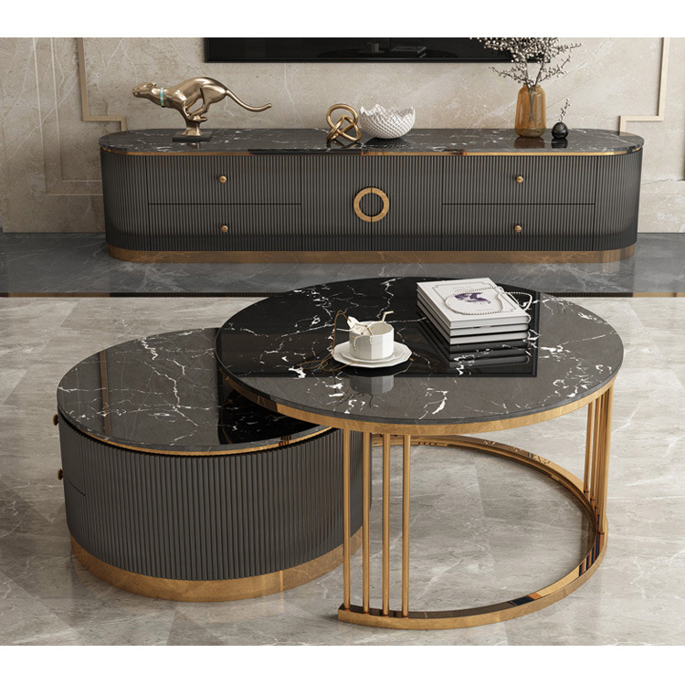 Gold Finish Brass Diamond Cut Coffee Table