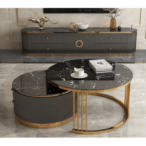 Gold Finish Brass Diamond Cut Coffee Table