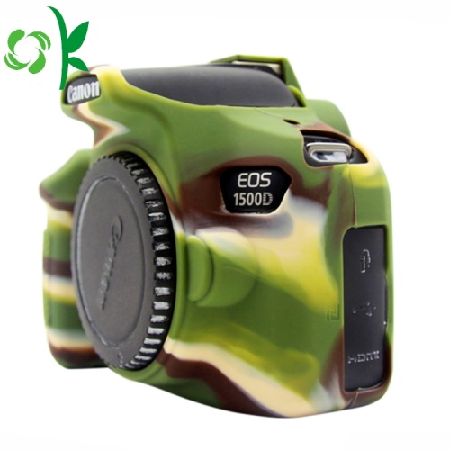 Högkvalitets Camouflage Green Silicone Soft Camera Case