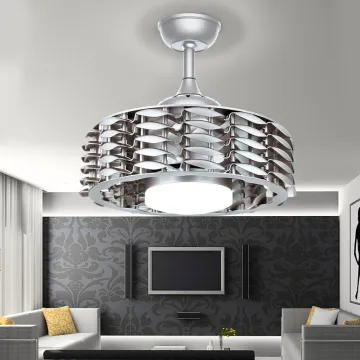 6 Speed LED Ceiling Fan Chandelier with Remote Control and No Blades for Living Room