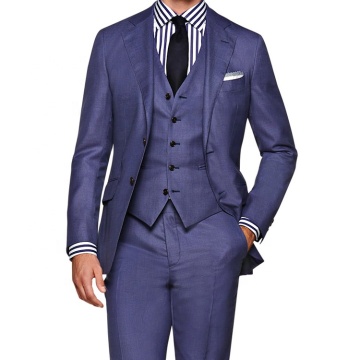 Dark Blue Woolen Groom Turkey Style Suit Set