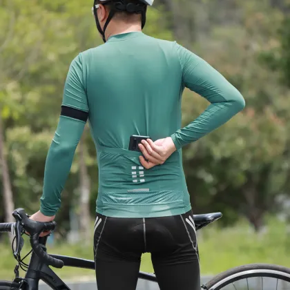 WOSAWE Long Sleeve Breathable Cycling Suit with 5D Gel Pad