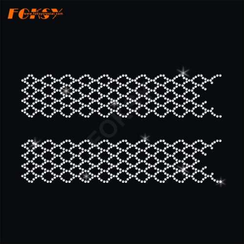 Swirl Cheer Bow Strip Heat Press Rhinestone Design