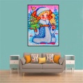 Christmas Girl Handmade Cross Stitch Diamond Painting