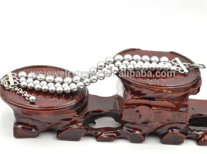 Light gray pearl jewelry Synthetic Pearl Bracelet Multilayer bead bead