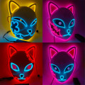 Máscara de cosplay de zorro japonés brillante LED