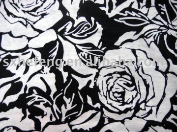 flower printed linen rayon fabric breathable fabric wholesale shirt fabric big rose pattern
